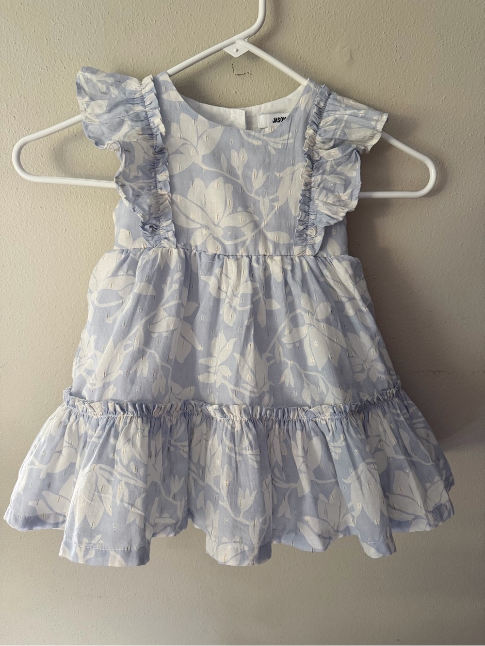 Jason WU. Beautiful Light Blue Floral Ruffle Baby Dress size 24 months